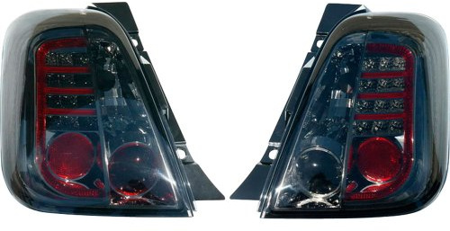 AutoStyle Satz LED Heckleuchten passgenau | kompatibel mit Fiat 500 2007- - Smoke
