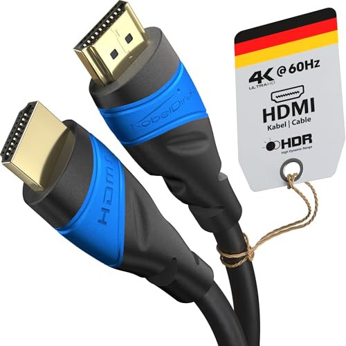 KabelDirekt – Cable HDMI 4K – 12,5m y longitudes mayores (7,5m–22,5m) – Cable HDMI diseñado en Alemania – Soporta 4K@60Hz, UHD, HDR, ARC, Ethernet – HDMI Cable para TV, PC, PS5, Xbox, Switch