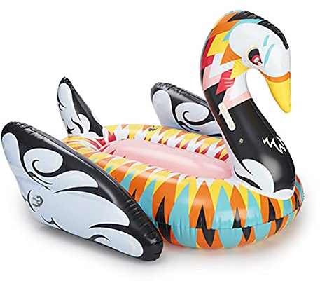 beachtoy, Materassino gonfiabile, a forma di cigno, Salvagente gigante per 2-3 persone, 190 x 190 x 130 cm, misura gigante