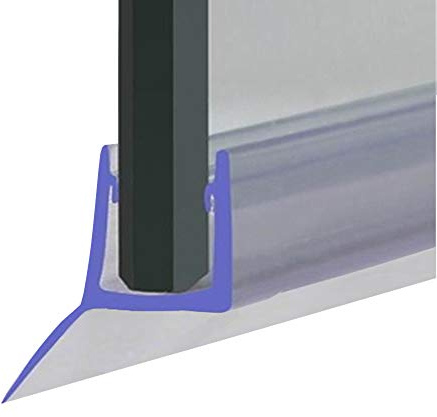 Shower Seal for Screens, Doors or Panels | Fits 10mm Glass | 15mm Long with 45° Deflector | 90cm, 140cm or 2m Long | Horizontal or Vertical | FIN006 (90cm)