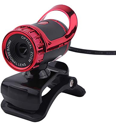 ASHATA Caméra Webcam 12,0 M Pixels Caméra USB Rotatif 640 * 480 Microphone Intégré Support XP / / / / Vista 32 Bits.(Rouge)