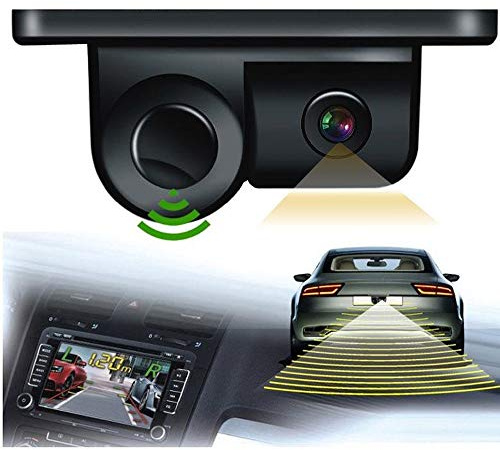 PolarLander Car Rear View Camera 2In1 Design Camera Parking Sensor Kit Auto Reversing Rearview Backup Parking Radar 170 Degree
