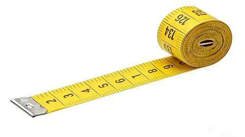 WINTAPE Skräddarmåttband/måttband kropp/måttband kroppsmätning/kroppsmätband, 150 cm måttband (gul)