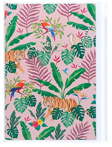 MARK'S 2022 Taschenkalender B6 vertikal, Jungle/Pink 22ADR-CV02-PK-INT: Von Oktober 2021 - Dezember 2022