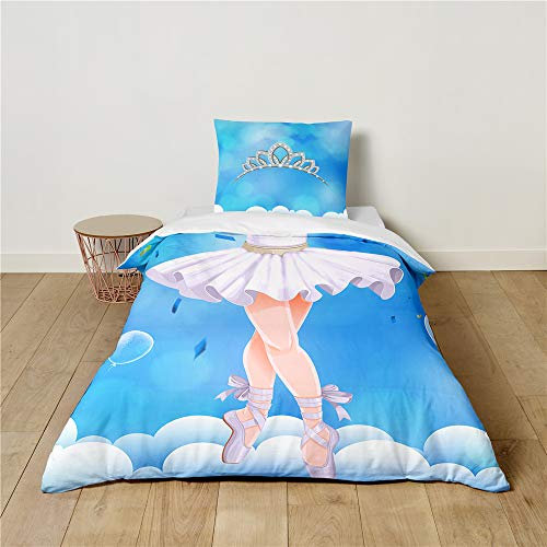Morbuy Bettwäsche-Set für Kinder Mädchen Jungen, 3D Drucken Mikrofaser Kinderbettwäsche Babybettwäsche Weiche Bettwäsche Set mit Kissenbezüge und Bettbezug (100x135cm+40x60cm,Krone)