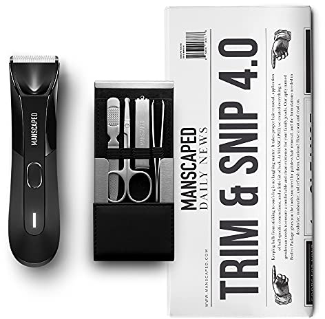 MANSCAPED® Trim and Snip 4.0, Men's Grooming Kit, Includes The Lawn Mower® 4.0 Ergonomically Designed Powerful Waterproof Electric Trimmer and The Shears 2.0 Manicure Set