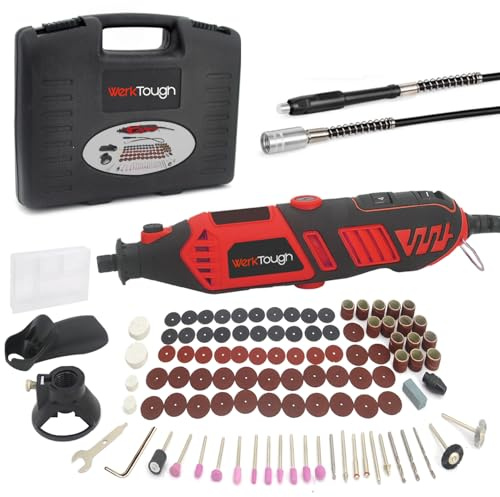 Werktough 170W Rotary Tool Kit with 100pcs Accessories, Electric Tile Cutter, Ideal for grinding, cutting, wood carving, sanding and engraving.