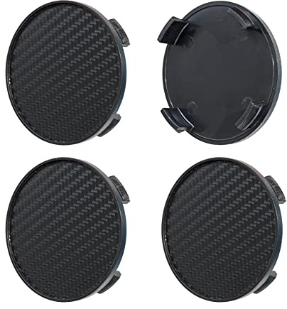 Set 4 Stück x 68mm Nabenkappen Radkappen Kappen Felgenkappen(Carbon Schwarz, 68mm SCHWARZ)
