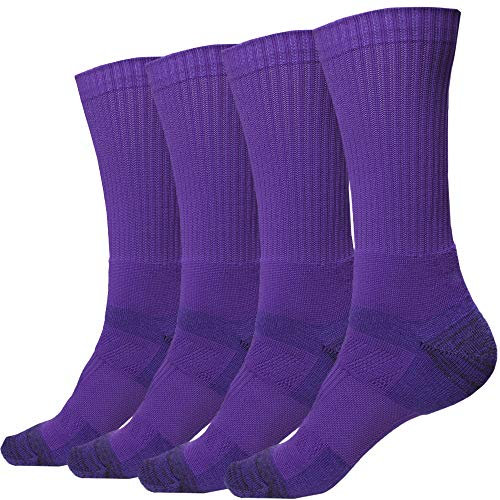 juDanzy Confezione da 2 paia di calzini sportivi da uomo, per calcio, basket e lacrosse, Viola, X-Large