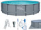 Summer Waves Frame Pool Komplettset | Rund 549x132 cm Grau | Aufstellpool Set | Gartenpool & Schwimmbecken inkl. Filterpumpe, Einstiegsleiter, Bodenvlies, Abdeckplane & Reinigungsset