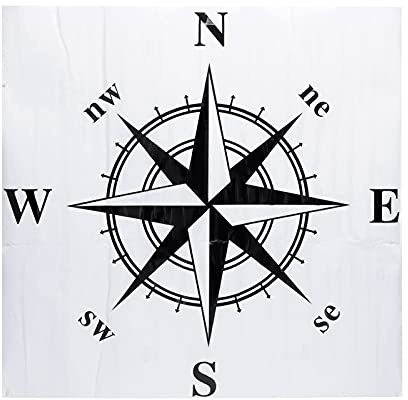 Kompass-Motorhaube, Vinyl, Auto-Kompass-Grafik-Aufkleber, selbstklebend, wasserdicht, für Rubicon JK CJ TJ YJ (Schwarz, 50,8 x 50,8 cm)