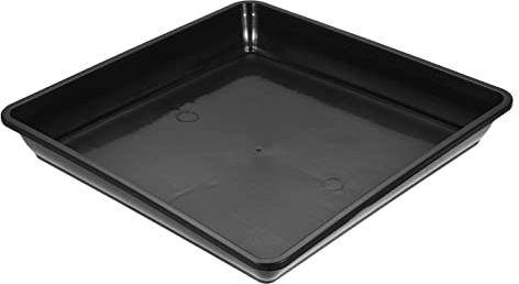 M METERXITY 4pz Fioriera Piattini - Plastica Quadrato Vaso Fiori Gocciolare Vassoi Applicabile a Esterno/Giardino (7 Pollici, Nero)