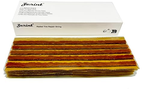 ZERINT TS-260C30 Reifenreparatur-Saiten, Gummistreifen, 30 Stück, 6 x 200 mm, Braun, Reifenreparaturstopfen, selbstvulkanisierende Reifenpannen-Reparaturstreifen, Versiegelung