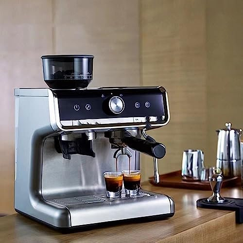 OPyCos Coffee Machine Professional 19Bar Conical Burr Grinder Commercial Espresso Machine Home Cafe Hotel Restaurant (Size : UK)