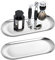 2 Piezas Bandejas Decorativas Bandeja Vaciabolsillos Bandeja Acero Inoxidable Plata Ovalada Bandejas para Almanecer Joyas Cosméticos Aperitivos (Plata)