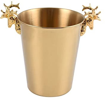 Pimex ice bucket, ice bucket gift Champagne Ice Bucket With Carry Handles Gold Stainless Steel Ice Bucket For Bar Champagne Beer Cold Water Ice Container wine buckets for parties