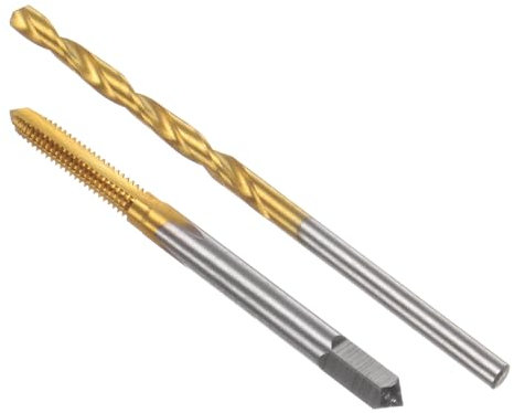 QUARKZMAN Gewindeschneider- und Bohrersatz, 6-40 UNF Gewindeschneider mit gerader Flöte und 3/25 (2,9 mm) Spiralbohrer, Titanbeschichteter M2 Hochgeschwindigkeitsstahl