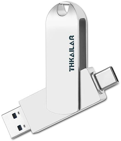 THKAILAR 256GB USB C Memory Stick 3.2 with Type A and Type C Ports,Up to 400MB/s Read,USB C Stick Gen 2 Portable SSD Flash Drive,USB for PC/Android Phone/Macbook(High Speed)