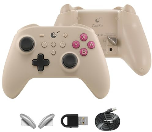 GuliKit KK3 Pro Wireless Controller für Switch OLED, Bluetooth Controller für PC, Hall Joysticks/Trigger, 1000Hz Polling Rate, Maglev/Rotor/HD Vibration, Hyperlink Adapter