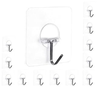 Pack of 12 Adhesive Hooks For Heavy-Duty Hanging Self-Adhesive Sticky Wall Hooks
