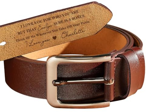 Personalisierter Gürtel Herren Geschenke für Papa, Ledergürtel mit individuellem Namen für Männer, Vatertag Geschenk für Papa, Personalisierte Geschenk für Ehemann Opa, Geburtstagsgeschenk für Männer