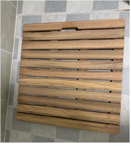 caillebotis Douche caillebotis Salle de Bain Tapis De Douche en Bois pour Douches Extérieures/douches Intérieures, Camping-Car/Salle De Bain/Appartement Tapis De Sol Carré Rectangle Plate-Forme Anti