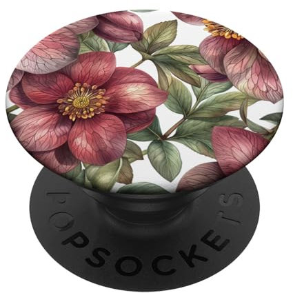 Motif aquarelle de fleurs hellébore PopSockets PopGrip Interchangeable
