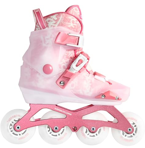 TUOSAMTIN Inline Skates for Women Adult and Girls, Outdoor Indoor Inline Skates with Adjustable Sizing (L(4-7US))