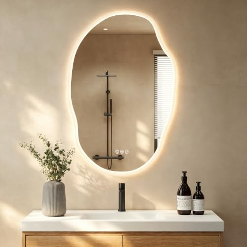 S'bagno badrumsspegel med belysning 600 x 900 mm, Bluetooth, dimning, 3000 K/4000 K/6500 K, IP44 LED-minnesfunktion, horisontell/vertikal