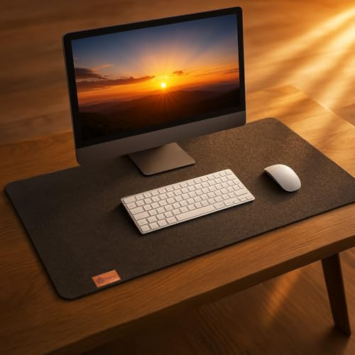 BigDean Schreibtischunterlage Filz 100x40 cm Schreibunterlage Rutschfest | Schreibtischmatte für Büro und Zuhause, Desk Mat, Filz, Desktop Matte, Computermatte, Mauspad Groß