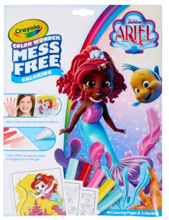 CRAYOLA Color Wonder - Ariel Colouring Mess-Free Book (Includes 18 Colouring Pages & 5 Magic Color Wonder Markers)