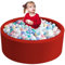 Aunekiv Baby Ball Pit, Round Soft Foam Ball Pit for Toddlers, Indoor Outdoor Small Kids Ball Pool, 90x30cm, Balls Not Included, Red