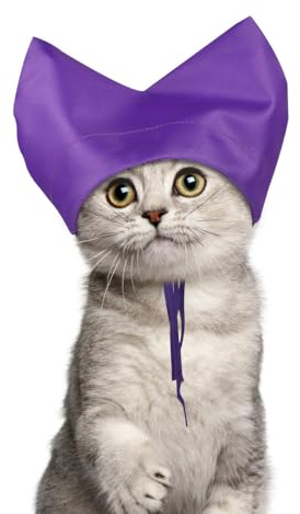 Wasserdichte Badehaube für Katzen und Kleine Hunde - Duschhaube mit Ohrenschutz für Baden, Pflege und Regen