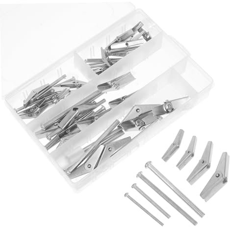 CHILDWEET Komplettes Set Mit Kippdübeln Und Metallankern Für Trockenbauwände 32-teilig Verschiedene Schrauben Hardware