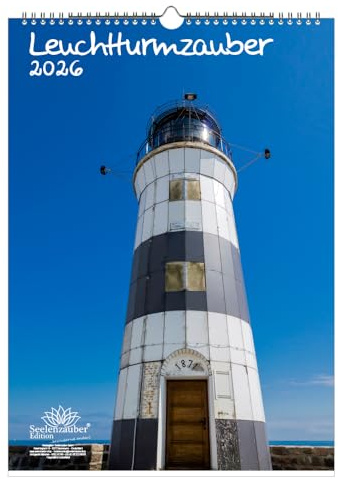 Fyr magi DIN A3-kalender stående format för 2026 fyrtorn – set: 1 x kalender 1 x julhänge 1 x gratulationskort (totalt 3 delar)