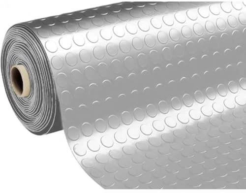 PAVIMENTO IN PVC | BULLONATO | GRIGIO CHIARO | SPESSORE 1MM | ANTISCIVOLO (1X10)