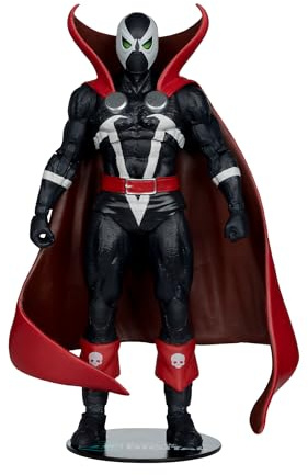 McFarlane Spawn 77 (Negro y Rojo) Figura de acción de 7 Pulgadas con Juguetes cómicos coleccionables Digitales [edición Platino Rojo]