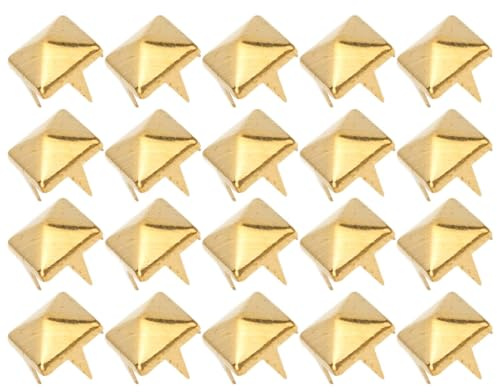 Tnfeeon 400 Sets Ledercraft Square Spike Rivet for Jackets Cheongsams Jeans, Premium Brass Material, Exquisite Craftsmanship, Easy to Install (7mm)