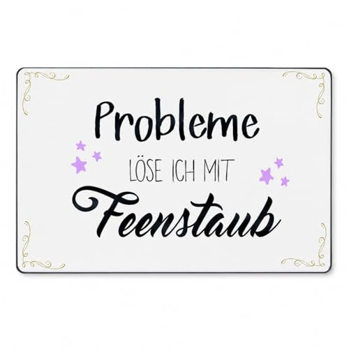 ReWu Frühstücksbrettchen Schneidebrett 23x14 cm aus Resopal - hochwertiges Schneidebrett mit witzigem/modernen Motiv - langlebig, Kratzfest & Spülmaschinenfest - Feenstaub