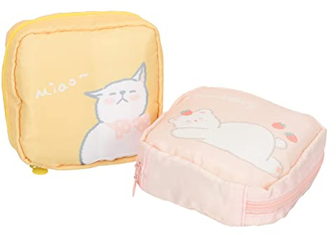 WRITWAA 2stücke Damen Tampon Beutel Waschbare Periode Tasche Tragbare Sanitär Aufbewahrungsbeutel Für Kleine Gegenstände