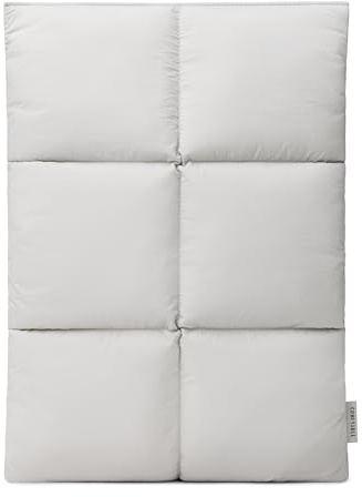 Comfyable Housse bouffante pour ordinateur portable 13, 14, taie d'oreiller matelassée compatible avec MacBook Air M4 2025 M3 M2 M1, MacBook Pro M4 Pro/Max, gris clair