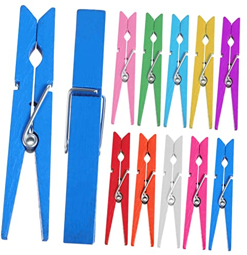 Holibanna 100pezzi Mollette in Legno Colorate per Bucato Decorazione e Lavoretti Creativi Mollette Multifunzionali per Appendere Foto Vestiti e Snack per Uso Interno Ed Esterno