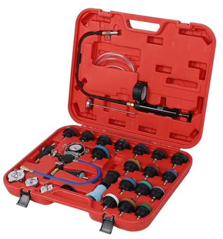 CFTGIW Kit de Probador de Presión de 28pcs Fit Facil, Fácil, para Usar, Kit de Recarga de Vacío de Refrigerante para el Tester de Presión de Camión de Automóvil