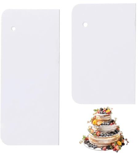2 PCS Cake Smoother Scraper Set, Cakes Edge Scraper Tools, Professional Cake Decorating Supplies, Durable Plastic Pastry Scrapers for Baking, Icing, Fondant Smoothing