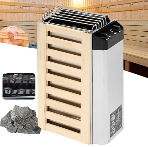 WhFKLca Sauna Heater, 3KW/3.6KW Electric Sauna Stove, Internal Control Type Stainless Steel Sauna Stove Heater for Home Hotel Spa Steam Room, Timer: 0-180 Min, Applicable Space: 2-4m³,3KW