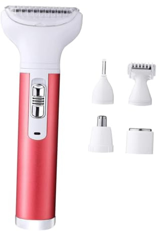 WOONEKY Depiladora Eléctrica Para Mujer Recortadora Facial y Corporal Afeitadora Fácil Rojo