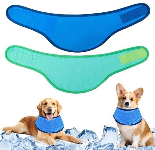 CUVZORA 2 Stück Kühlhalsband für Hunde und Katzen, Verstellbar & Atmungsaktive Halsbänder mit Längerer Kühlwirkung, Ideal für Sommer, Outdoor und Reisen, Überhitzungsschutz