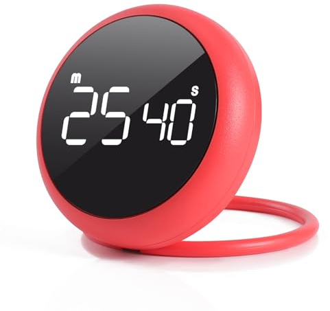 Rose Quick Que - Timer da cucina con grande display a LED, magnetico, conto alla rovescia, timer per aula di cucina, fitness, cottura, studio, insegnamento, facile per bambini e anziani (rosa)
