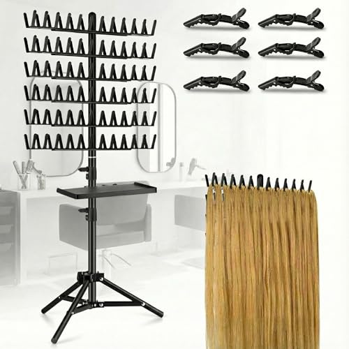 Braiding Hair Rack with 144 Pegs - Height Adjustable Extension Holder