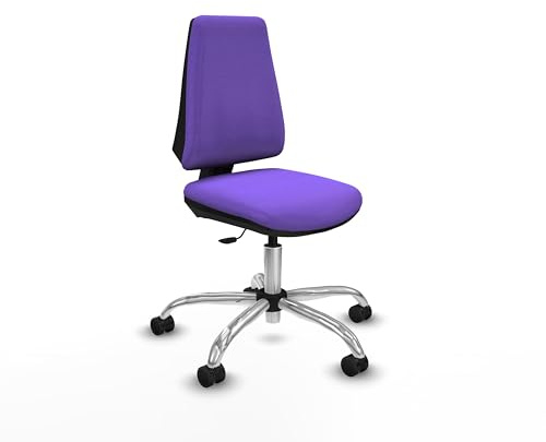 Piqueras y Crespo - Silla Escritorio Giratoria sin Ruedas Elche sin Brazos. Equipado con Contacto Permanente Básico y Espuma de Corte. Lila